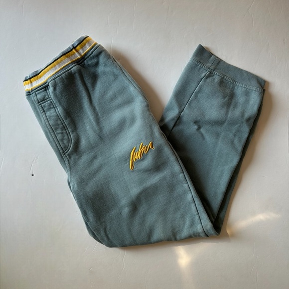 Y2K FUBU Baby Blue Yellow Embroidered Sweatpants | - Picture 3 of 7
